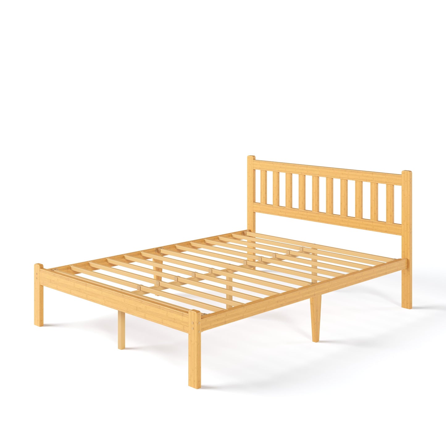 ZIYOO Bamboo Bed Frame Full, Ideal for Bedroom, Guest Room, Apartment & Hotel Use, No Box Spring Needed, Sturdy & Noise-Free Platform Bed with Easy Assembly 14 Inch