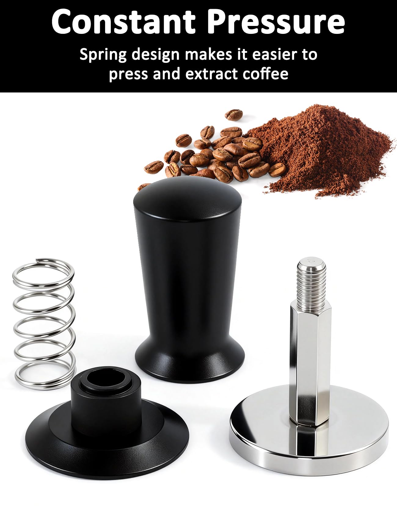 WYLOSUA® Professional 53.3mm Coffee Tamper — Stained aluminum alloy handle 304 Stainless Steel Base, Perfect Weight & Balance for Barista-Level Espresso Tamping | Fits All Standard 54mm Portafilters