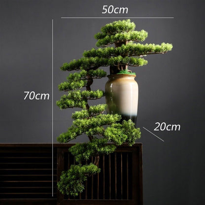 WANGHAI2024M Artificial Trees Artificial Bonsai Simulation Tree High-end Light Luxury Greenery Bonsai Ornaments Entryway Decoration Simulation Tree Artificial Bonsai