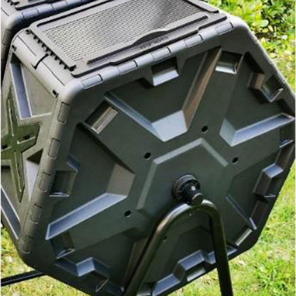Kitchen Compost Bin, Compost Bin Tumbling Composter Rotating w/ 2 Doors Compost Bin, Dual Chamber All Season Heavy Duty Outdoor Gardening Composting Tumblers Garden Yard (140L/37 Gallon, Black) ,Indoo