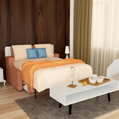 Ball & Cast Murphy Bed Full Size,Cabinet Wall Bed with Sofa,Space-Saving Hideaway w/Hidden Storage Space Gas Struts,Wood Multifunction Furniture for Small Bedroom,Orange