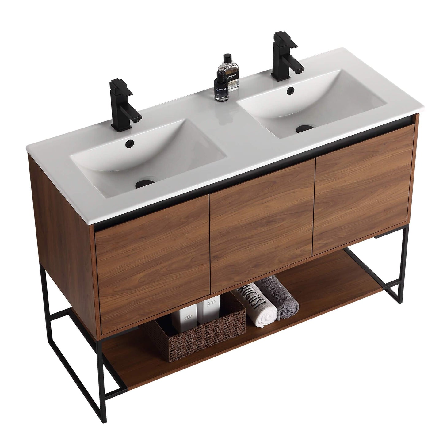 Fine Fixtures 48 Inch Bathroom Vanity with Sink - Modern Knob Free Design, Elegant Space-Saving Solution for Your Bathroom - Durable, Bathroom Vanities for a Contemporary Look - Urbania Collection