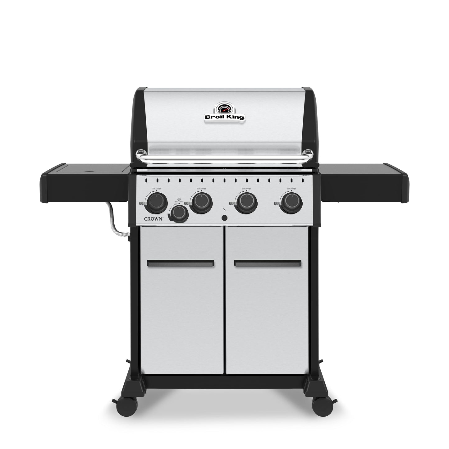Broil King 865364 Crown S 440 4-Burner Propane Gas Grill in Stainless Steel with Side Burner