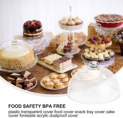 Plastic Cake Dome Cover Lid for Freshness and Display, 6 Inch Diameter Cake Display Stand