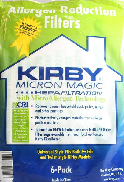 Kirby Generation 3, 4, 5, 6, Ultimate G and Sentria HEPA Bags 6 Pack