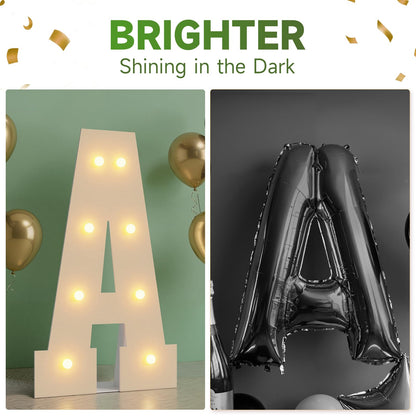 2FT Light up Letters, Large Marquee Letters A, 2.3 Feet Tall Big Sign A with Warm White Light for Birthday Wedding Proposal Engagement Graduation Party Backdrop Decorations