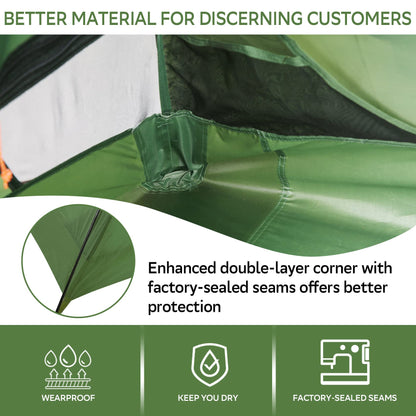 Clostnature Lightweight Backpacking Tent - 4 Person Ultralight Waterproof Camping Tent, 3 Season Large Size Easy Setup Tent for Family, Outdoor, Hiking and Mountaineering