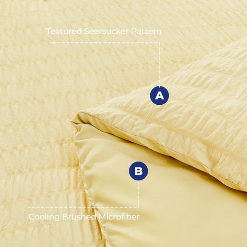 HYMOKEGE Yellow Full Size Comforter Set - 7-Piece All-Season Luxury Bedding in a Bag