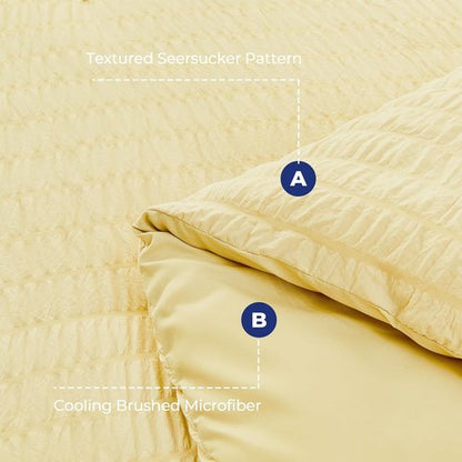 HYMOKEGE Yellow Full Size Comforter Set - 7-Piece All-Season Luxury Bedding in a Bag