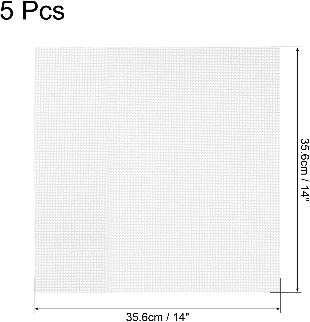 uxcell 14 x 14" Silicone Dehydrator Sheets, 5 Pcs Non-Stick Reusable Drying Mesh for Food Dehydrator, White