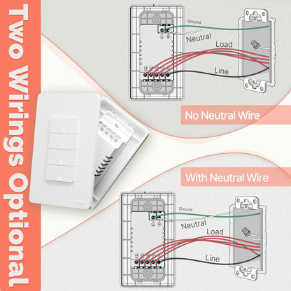 MOES Zigbee Smart Switches 2 Gang, No Neutral Wire, Require MOES Zigbee Hub, Double Inteligente Light Switch, Compatible with Alexa Google Assistant, Support Tuya Smart Life