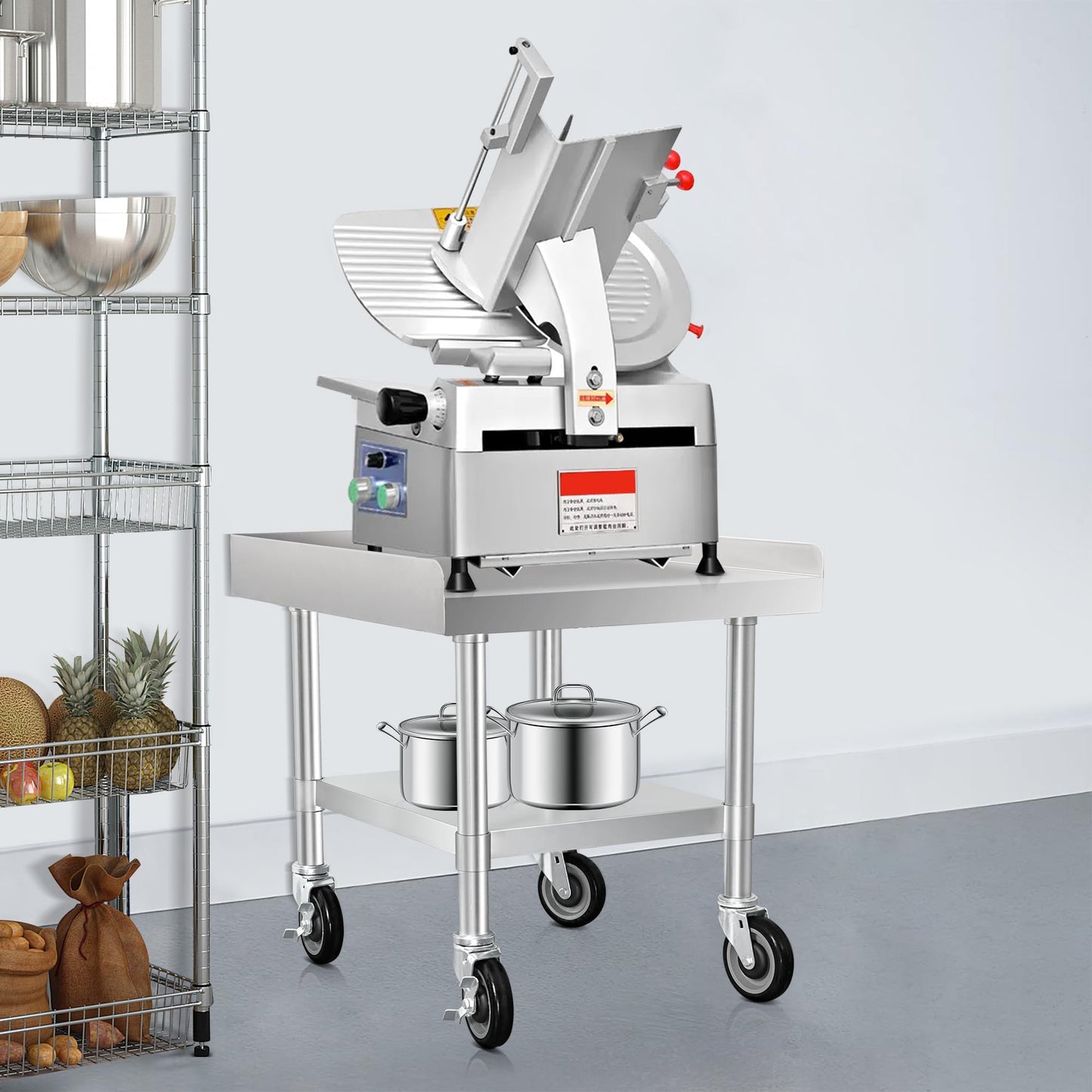 HARDURA Stainless Steel Equipment Stand Metal Prep Table with Casters 30"X 24" NSF 430 for Commercial Food Prep