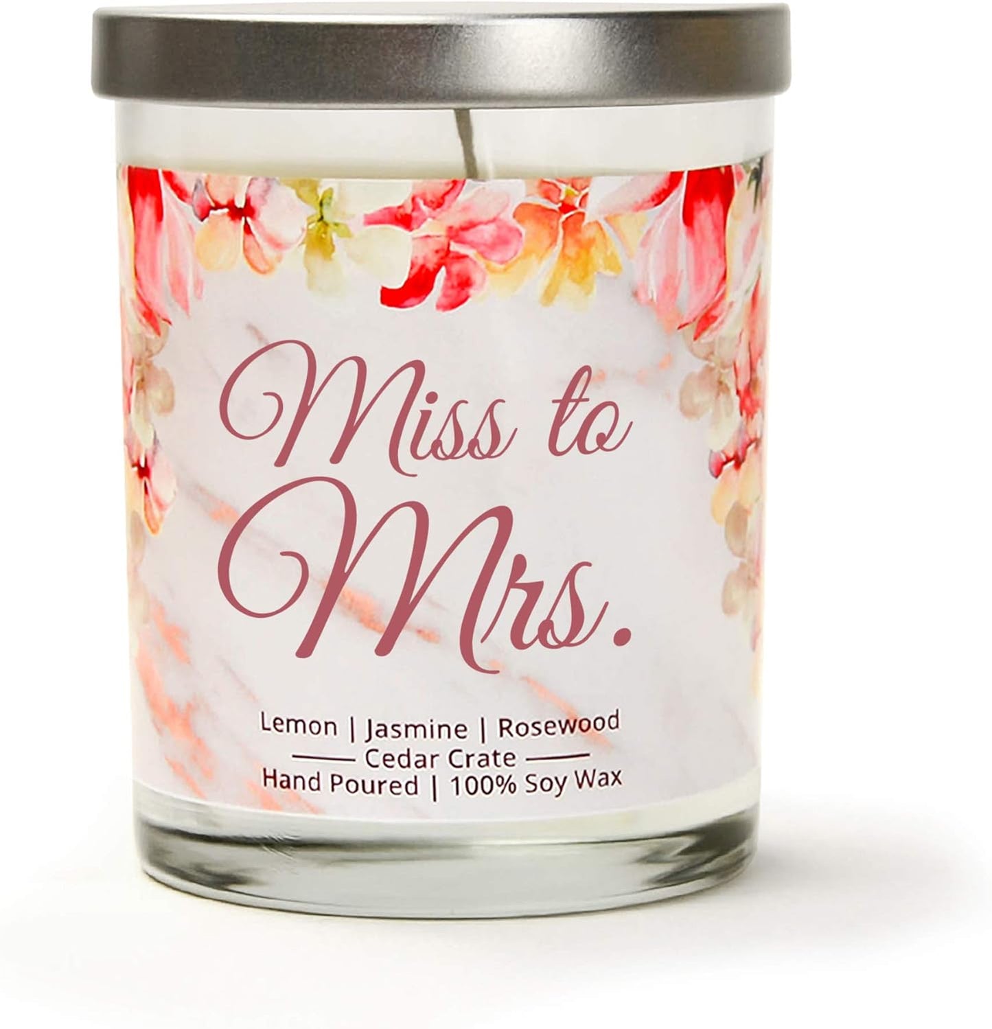 Luxury Scented Soy Candle by Miss to Mrs. - Engagement Candle, Wedding Day Gift for Bride to Be