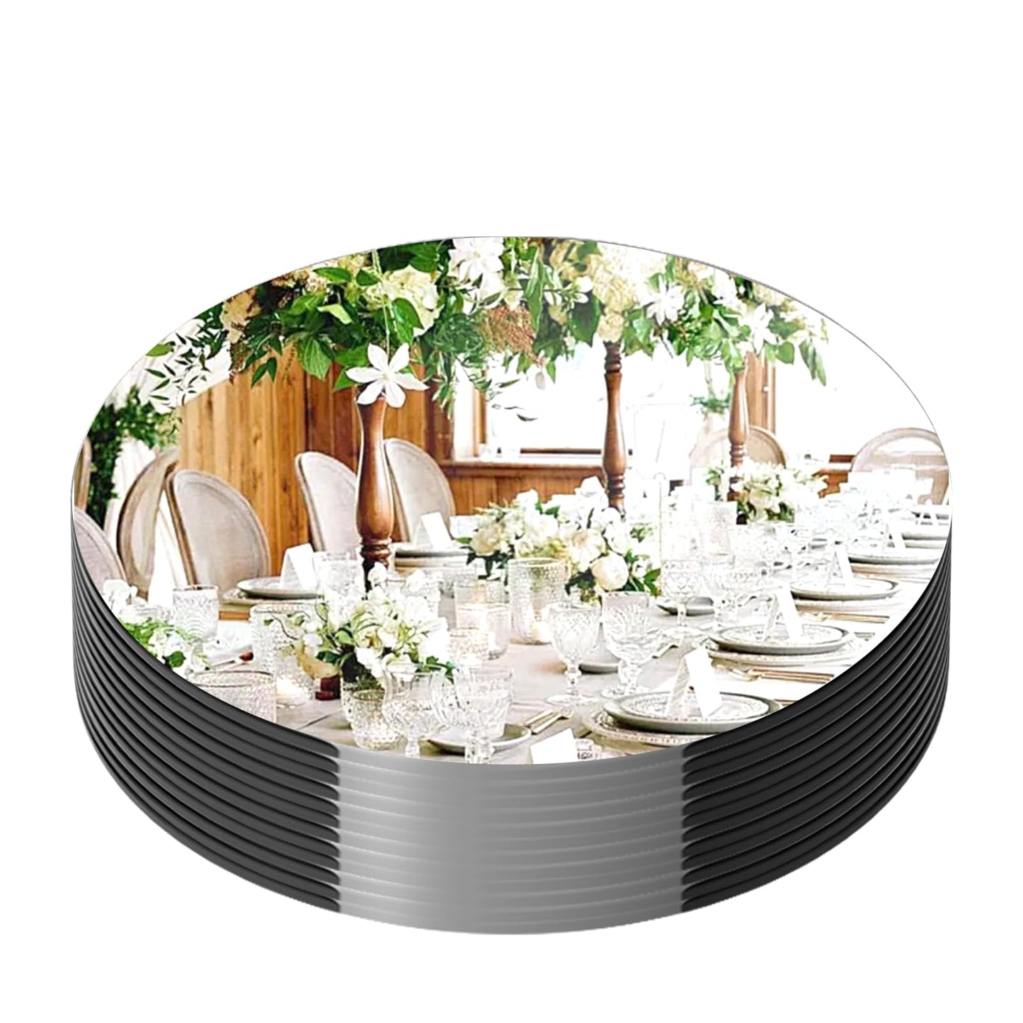 13Pack Round Mirror for Table Centerpices Self Adhesive Acrylic Circle Wall Mirrors Centerpieces for Tray Candle Plate for Wedding Christmas Table Birthday Party Decor (8inch,10inch)