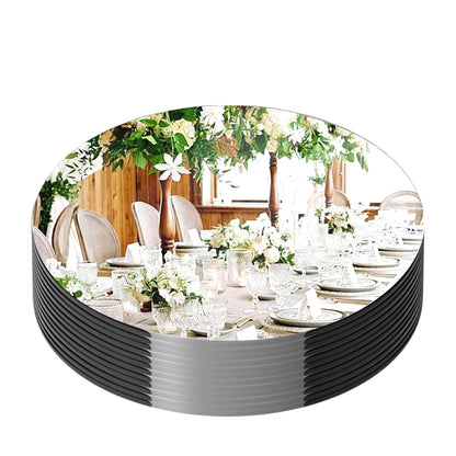 13Pack Round Mirror for Table Centerpices Self Adhesive Acrylic Circle Wall Mirrors Centerpieces for Tray Candle Plate for Wedding Christmas Table Birthday Party Decor (8inch,10inch)