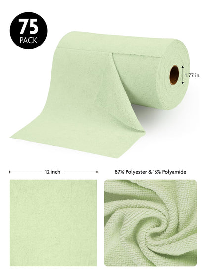 Fantasticlean Microfiber Cleaning Cloth Roll -150 Pack, Tear Away Microfiber Towels, 12" x 12", Reusable, Washable, Ultra Absorbent Dishcloth for Home Supplies, Car, Pet, Kitchen (2 Rolls of Grey)