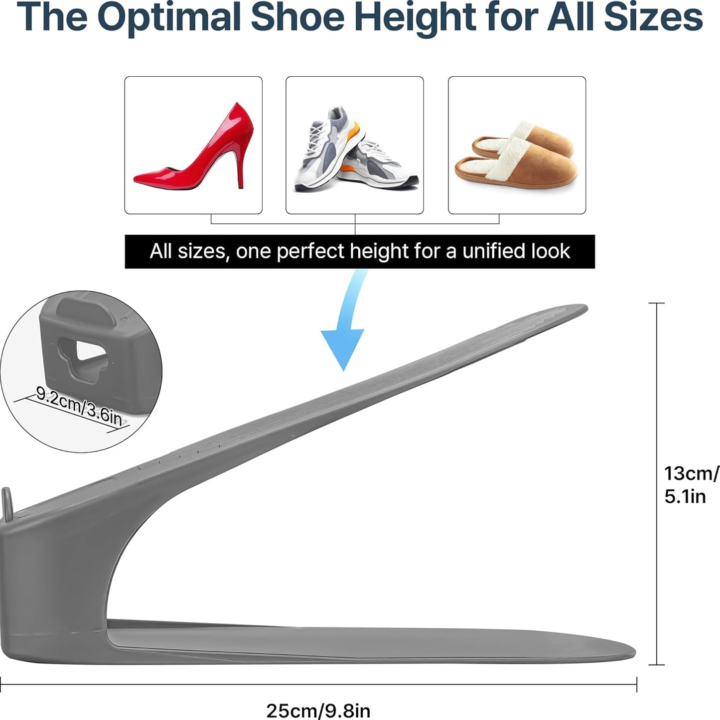 20 Pack, Closet, One-Piece Shoe Slot Organizer Space-Saving Stackers for Entryway & Shoe Rack | No Assembly Needed