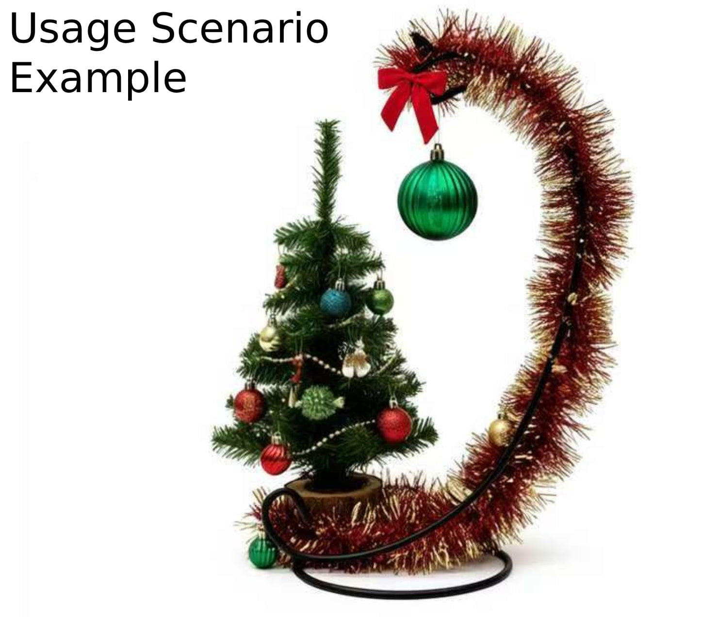 9 Inches Tall Ornament Display Stand, Tabletop Ornament Hanger, Iron Hanging Stand Rack Holder，Air Plant Holder, Terrariums Hanger, Black Iron Wire Hanging Hook for Christmas Halloween Decoration, Festivals Ornament, Wedding, Party Decor, Glass Globe Ter
