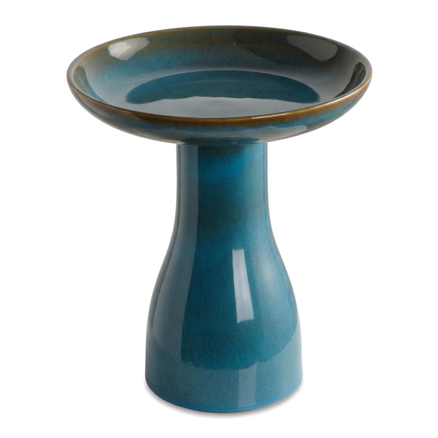 Dneuoir Ceramic Bird Bath for Outside, 19.7 Inch Tall Outdoor Birdbath, Reactive Glaze Bird Baths with Detachable Large Bowl for Outdoors, Garden, Floor, Balcony, and Lawn
