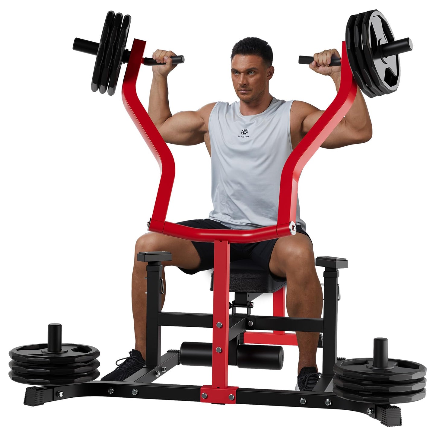 Chest Press Machine for Home Gym, 1250LBS Multi-Functional Bench Press Machine with Independent Converging Arms, Adjustable Flat & Incline Bench for Full Body Strength Training