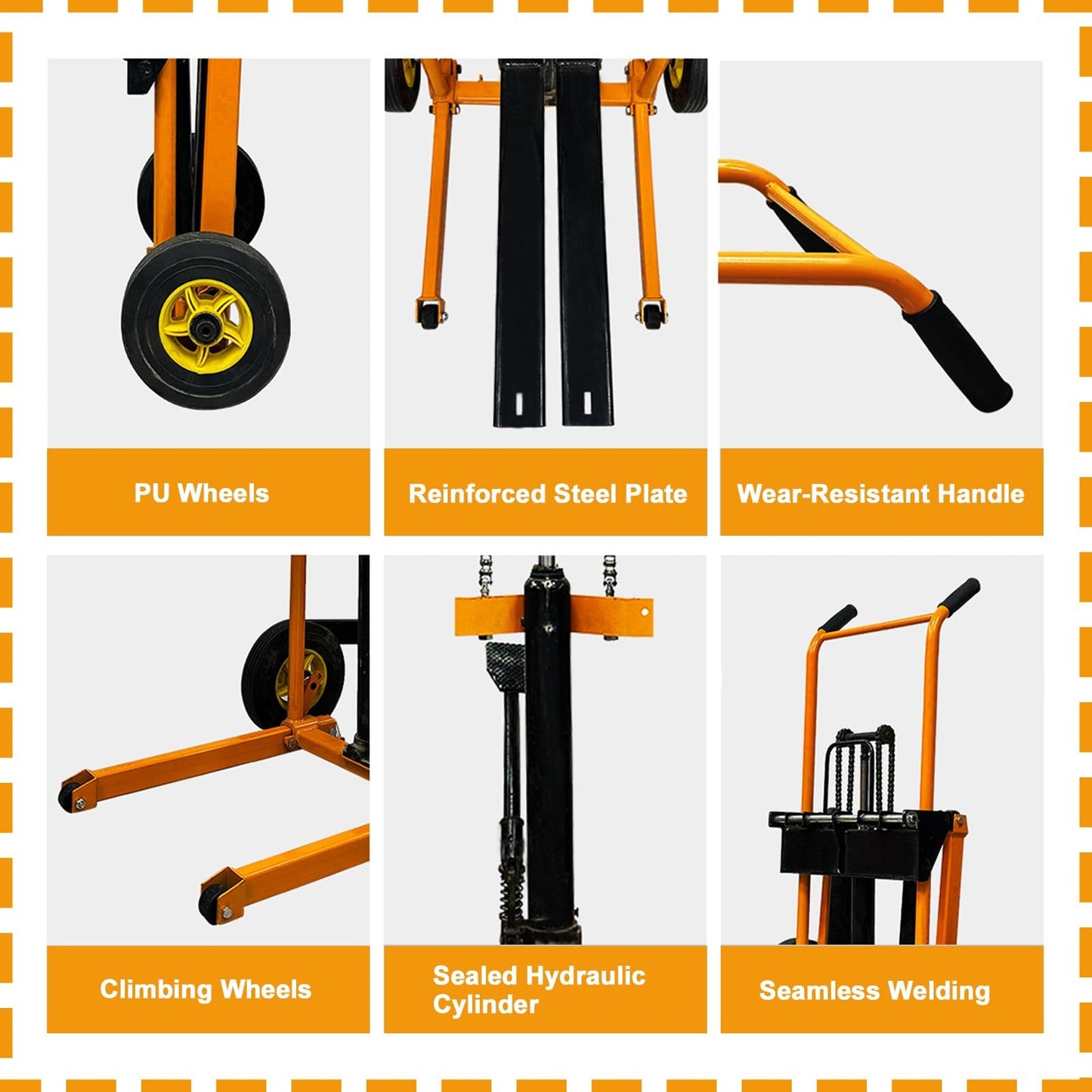 Portable Hydraulic Material Lift, Heavy-Duty Manual Pallet Jack for Garage Shop Lifting Moving