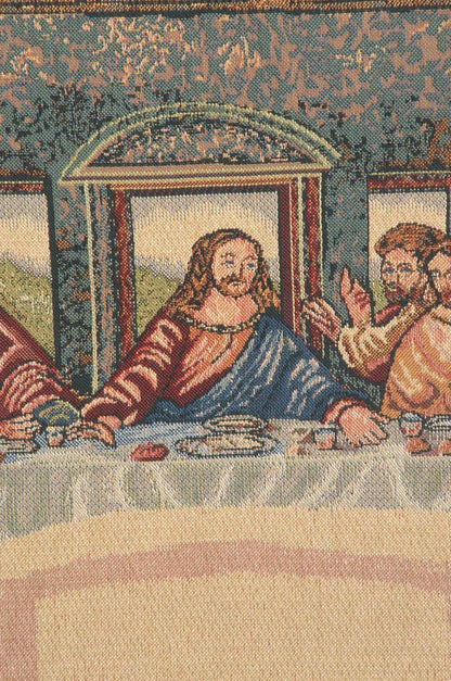 C Charlotte Home Furnishings Inc Last Supper II Belgian Tapestry Wall Hanging | Viscose Cotton and Polyester Blend Wall Art | 34 in. x 63 in | Home Decor Accents