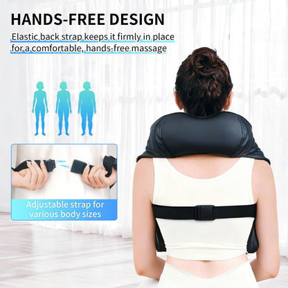 TISSCARE Shiatsu Neck Massager for Pain Relief Deep Tissue, Back Massager with Heat, 3D Kneading Electric Massager for Shoulder, Leg, Plug-in for Home, Office, Car, Ideal Gift for Women Men Mom Dad