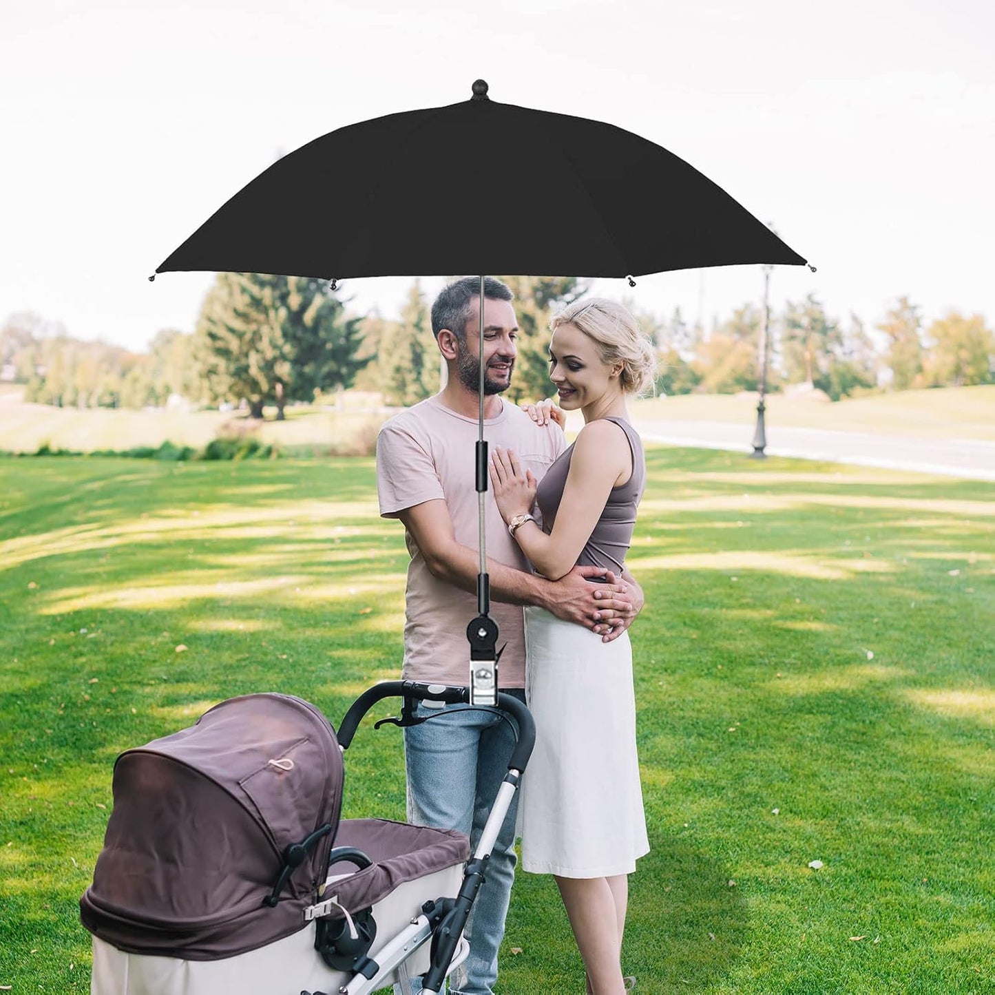 Versatile Beach Umbrella with Clamp for Strollers, Chairs & Golf Carts