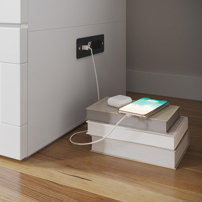 AFI, Southampton Murphy Bed Chest Full with 6" Mattress, Built-in USB Charger & Storage Drawer, White