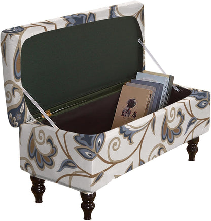 21) Eco-Ancheng Storage Ottoman Cover Rectangle Ottoman Slipcover Folding Storage Bench Cover Footrest Stool Slipcover
