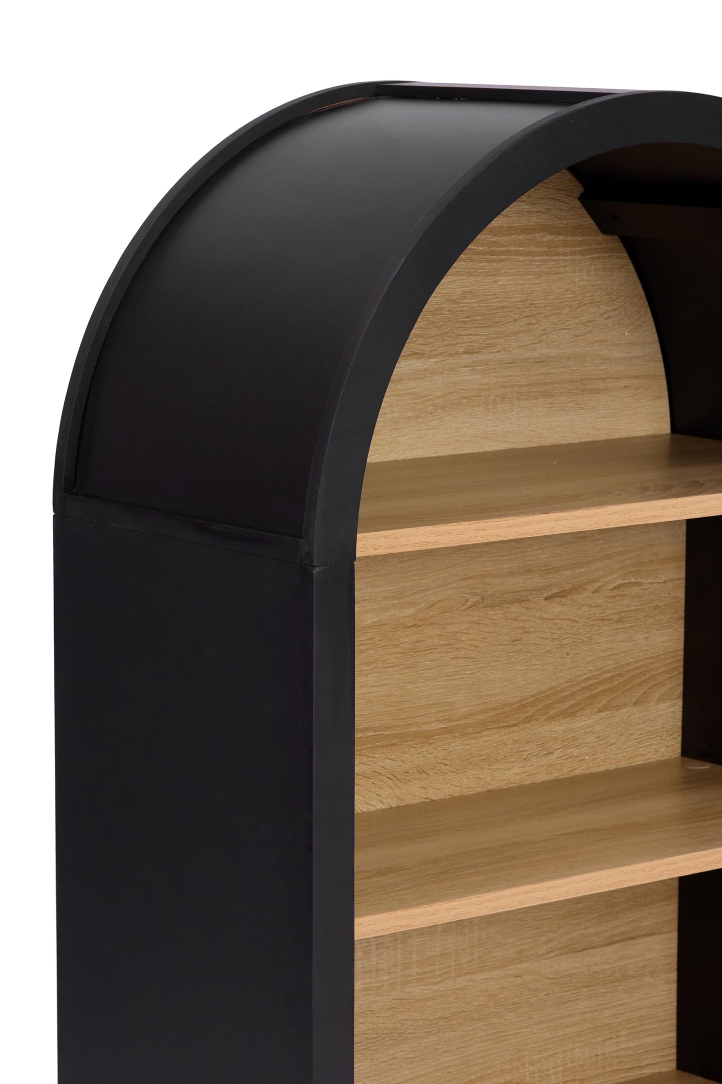 DiMorture 43" Tall Arched Bookshelf/Bookcase, 4-Tier Free-Standing Storage Shelves Bookshelves Organizer Rack for Books/CDs/Magazine, Home Library Organizer(Black)