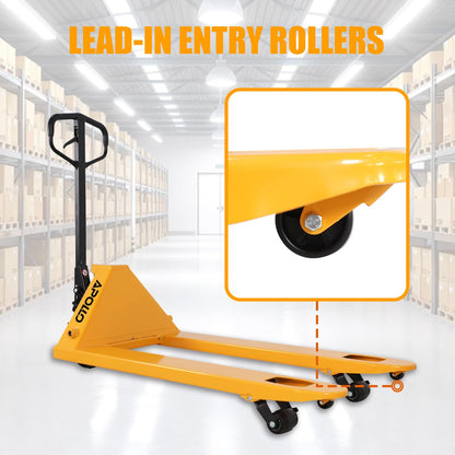 APOLLOLIFT Pallet Jack Truck, 5500lbs Capacity 27" W x 48" L Forks Manual Standard Duty Pallet Truck for Warehouse-Nylon Wheels