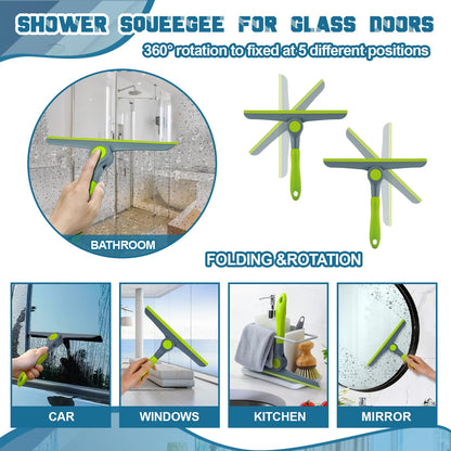 Yiyiring 11 Pcs Cleaning Brush Set with Squeegee Crevice Gap Brushes Handheld Scrub Brush and Hard Bristle Detail Brushes Multi-Purpose Household Cleaning Tools for Kitchen Bathroom Sink Grout Window