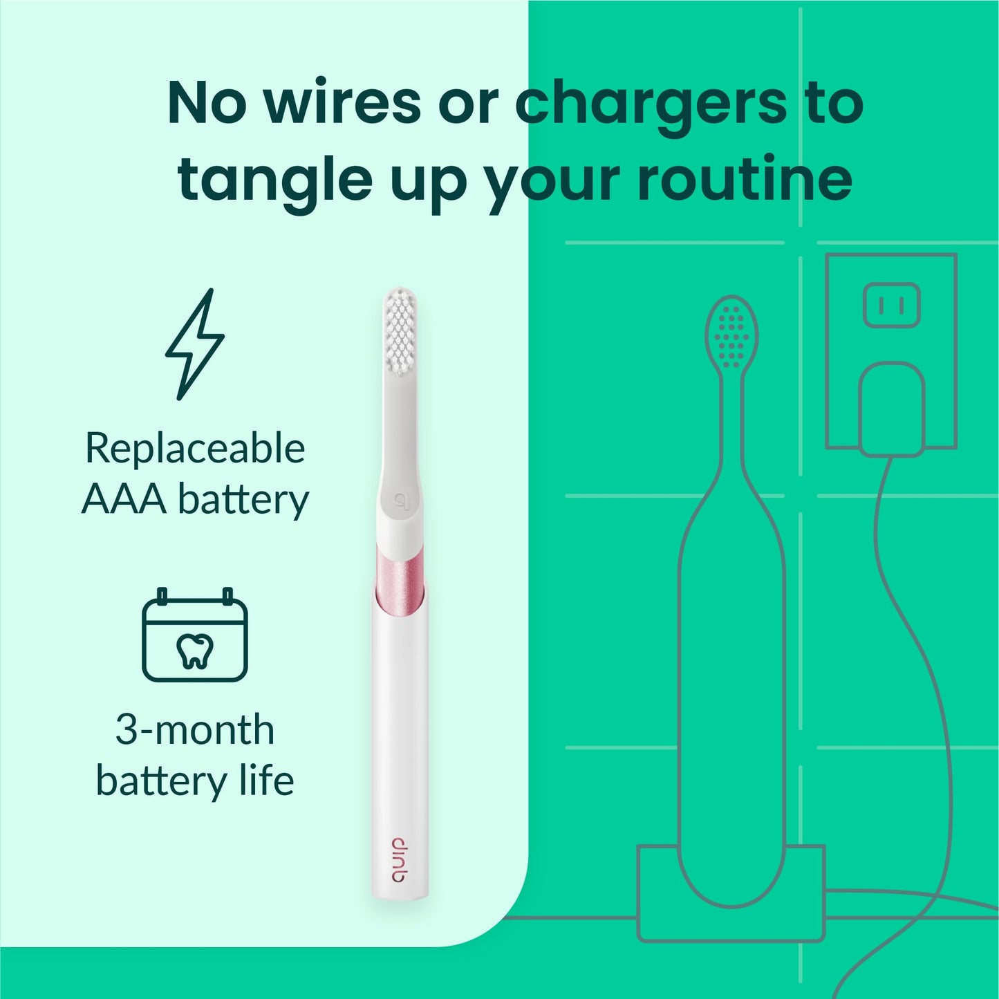 Quip Metal Sonic Electric Toothbrush for Adults - Time Travel & Soft Bristles with Travel Case & Replacement Brush Head - 3 Month Battery Life - Indigo