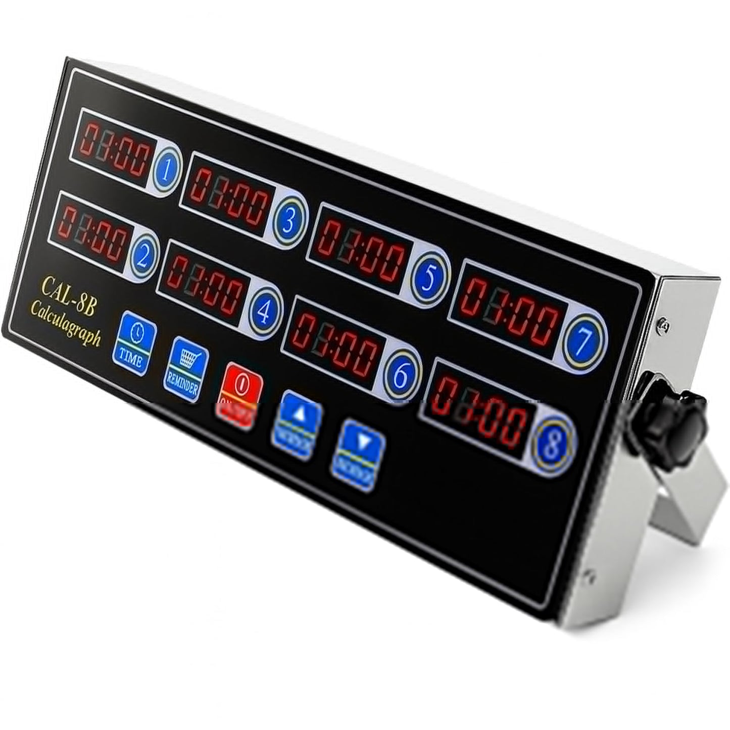 EVEDMOT Commercial 8 Channels Digital Kitchen Timer, Stainless Steel Calculagraph Timer with Loud Alarm for Restaurant, Clock Reminder on Multiple Events