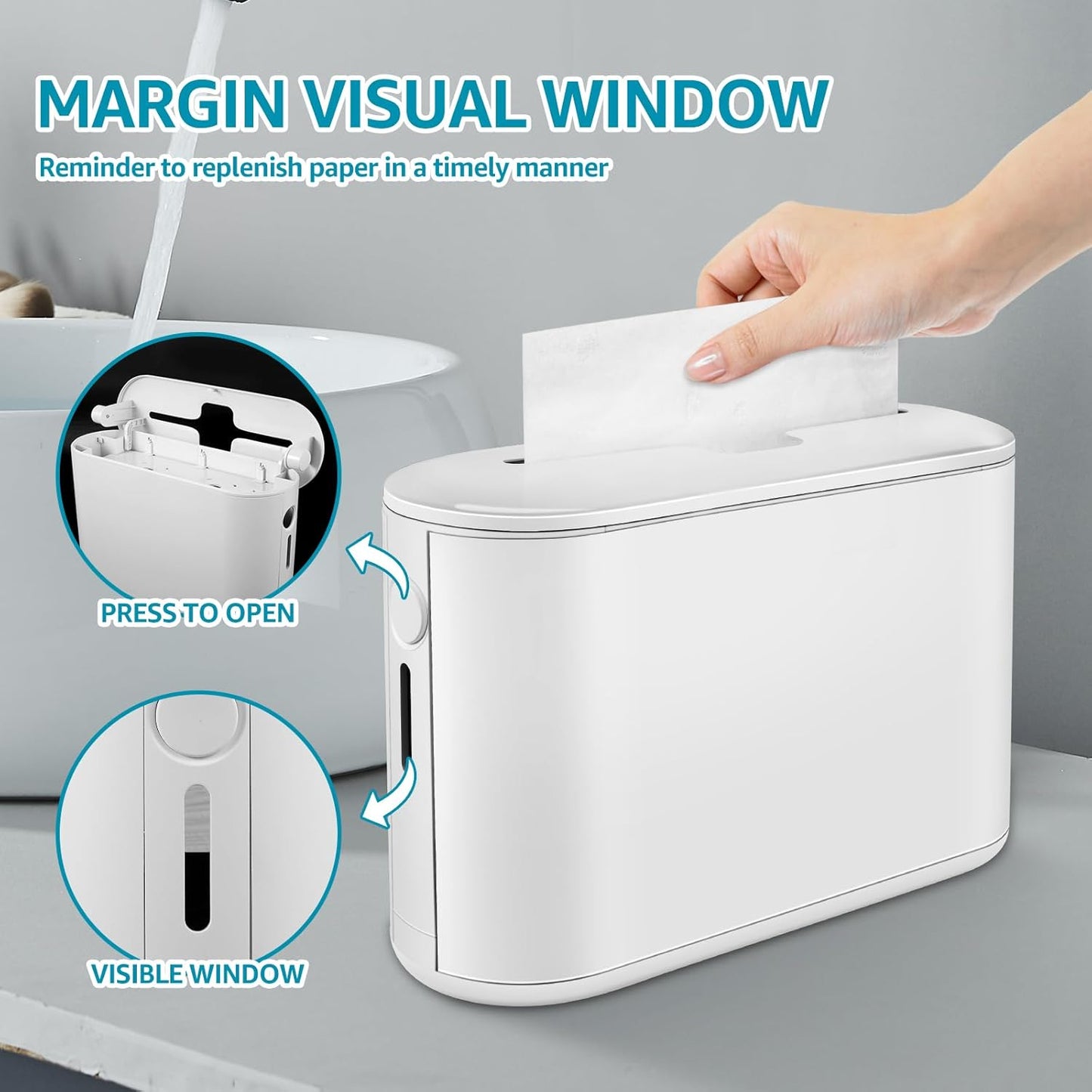 Abizarch Countertop 12.6"4.5" Commercial Paper Towel Dispenser, Large Non-Slip Bottom Napkin Dispenser, Multifold Paper