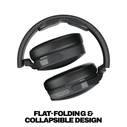 Skullcandy Hesh Evo Wireless Over-Ear Bluetooth Headphones with Extra USB-C Charging Cable, Noise Isolating, 36 Hours Battery, Foldable Lightweight Design, Microphone for iPhone Android - True Black