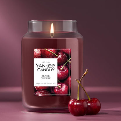 Yankee Candle Black Cherry Scented Candle, 22oz Large Jar with up to 150 Hour Burn Time, Giftable