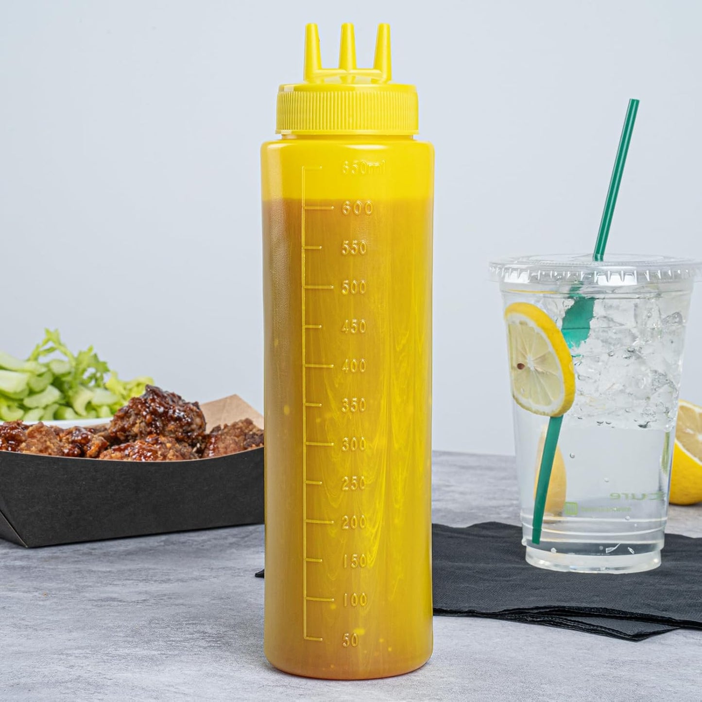 Restaurantware-24 6 Ounce Condiment Squeeze Bottles, Squeeze Bottles With Triple Dispersion Tips - Large, Flexible