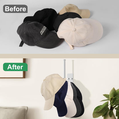 EASTTOWEST 3 Pack Hat Racks for Baseball Caps, Organizer Hangers for Wall, Door, Closet Storage