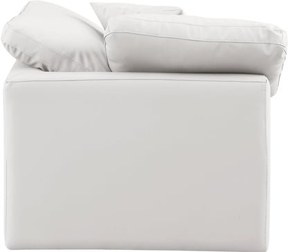 Meridian Furniture Indulge Vegan Leather Corner Chair in Cream