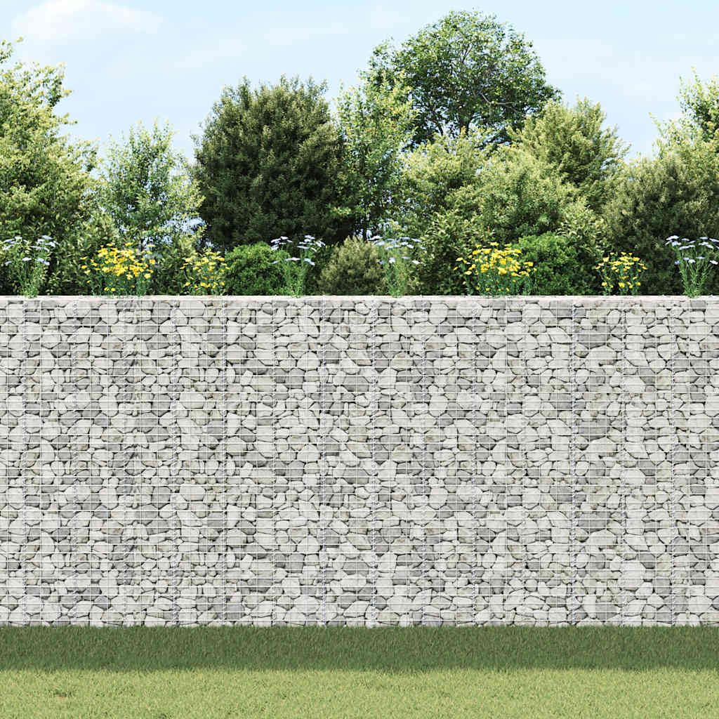 Foknhdi 3-Pack Large Silver Gabion Raised Garden Bed 78.7 in Tall Rust-Proof Iron Planter Box for Outdoor Patio, Balcony & Courtyard