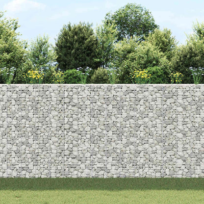 Foknhdi 3-Pack Large Silver Gabion Raised Garden Bed 78.7 in Tall Rust-Proof Iron Planter Box for Outdoor Patio, Balcony & Courtyard