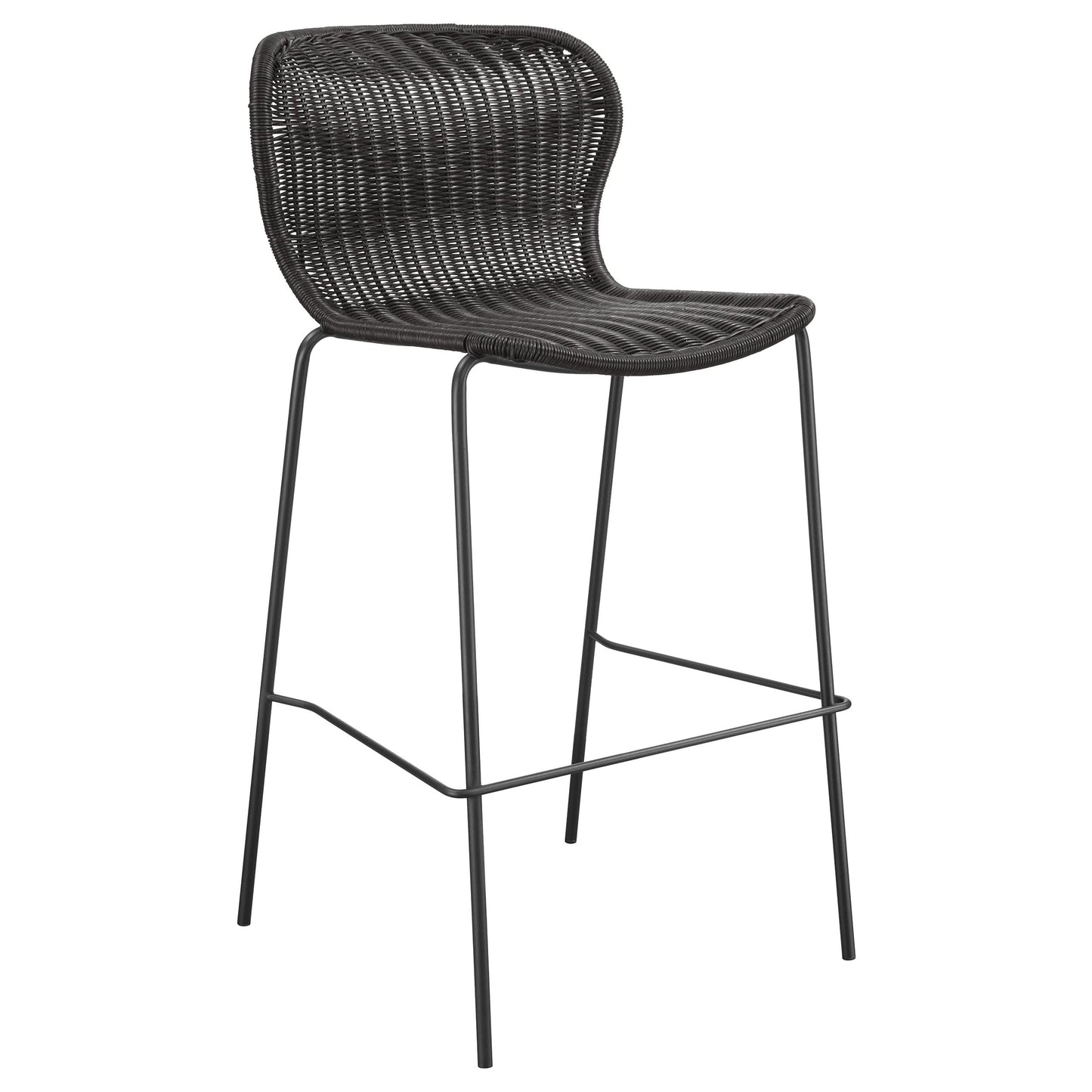 Coaster Home Furnishings Mckinley Faux Rattan Metal Bar Chair Brown (Set of 2)