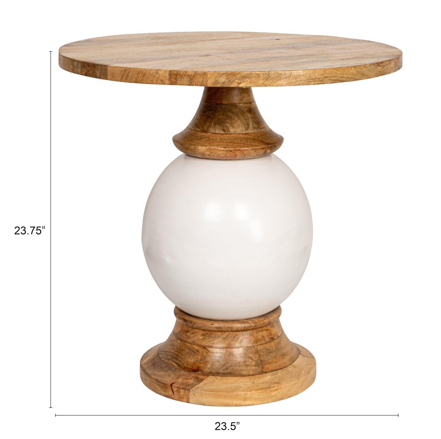 Creative Co-Op Mango Wood & Metal Round Pedestal Table