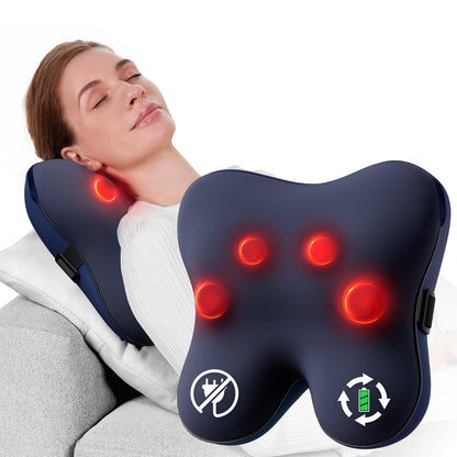 BOB AND BRAD Cordless Back Massager with Heat FSA Eligible HSA Eligible, Shiatsu Neck Massager for Pain Relief Deep Tissue, 3D Kneading Massage Pillow for Pain Relief, Birthday Gifts for Women Men