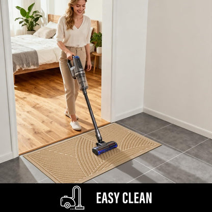 HIYARD Sturdy Front Door Mat, Absorbent Muddy Dirt Resist Welcome Door Mats Outdoor Indoor, Fade Resistant, Non-Slip Backing Entry Mat Low Profile Doormat for Entryway, 29×17, Beige