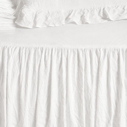 Lush Decor Ruffle Skirt Daybed Cover 5 Piece Set 39"W x 75"L White - Ruffled Bedding Set - Farmhouse Bedding Twin Bedspread - Twin Bedspread