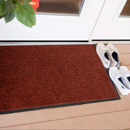 Notrax 109 Industrial Door Mat, 3' x 10' Large Entrance Mat, Heavy Duty Commercial Rug for Businesses, Welcome Lobbies, Garage, and Mudroom, Made in the USA, Red, Brush Step 109S0310RB