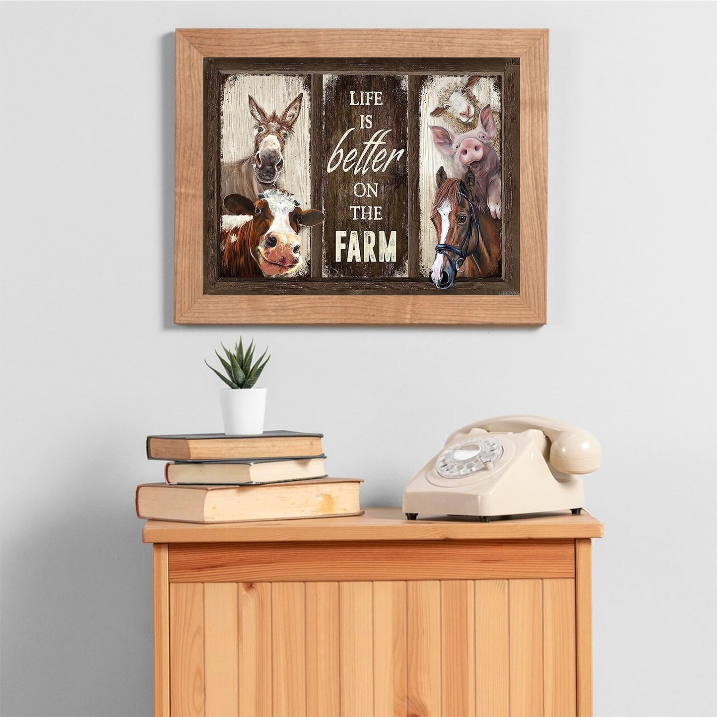 UIBDVKS Farm Animals Diamond Painting Country Funny Farmhouse Cow Pig Donkey Horse Sheep Kit for Adults Diamond Painting by Number Kits Gem Art Wall Home Decor 12x16 Inch